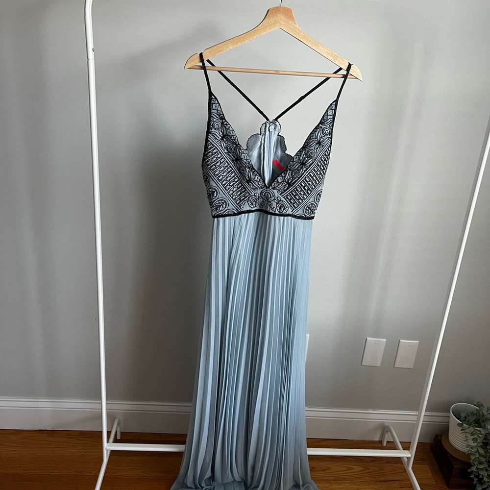 Free People Belle of the Ball Maxi Dress Gown Blue